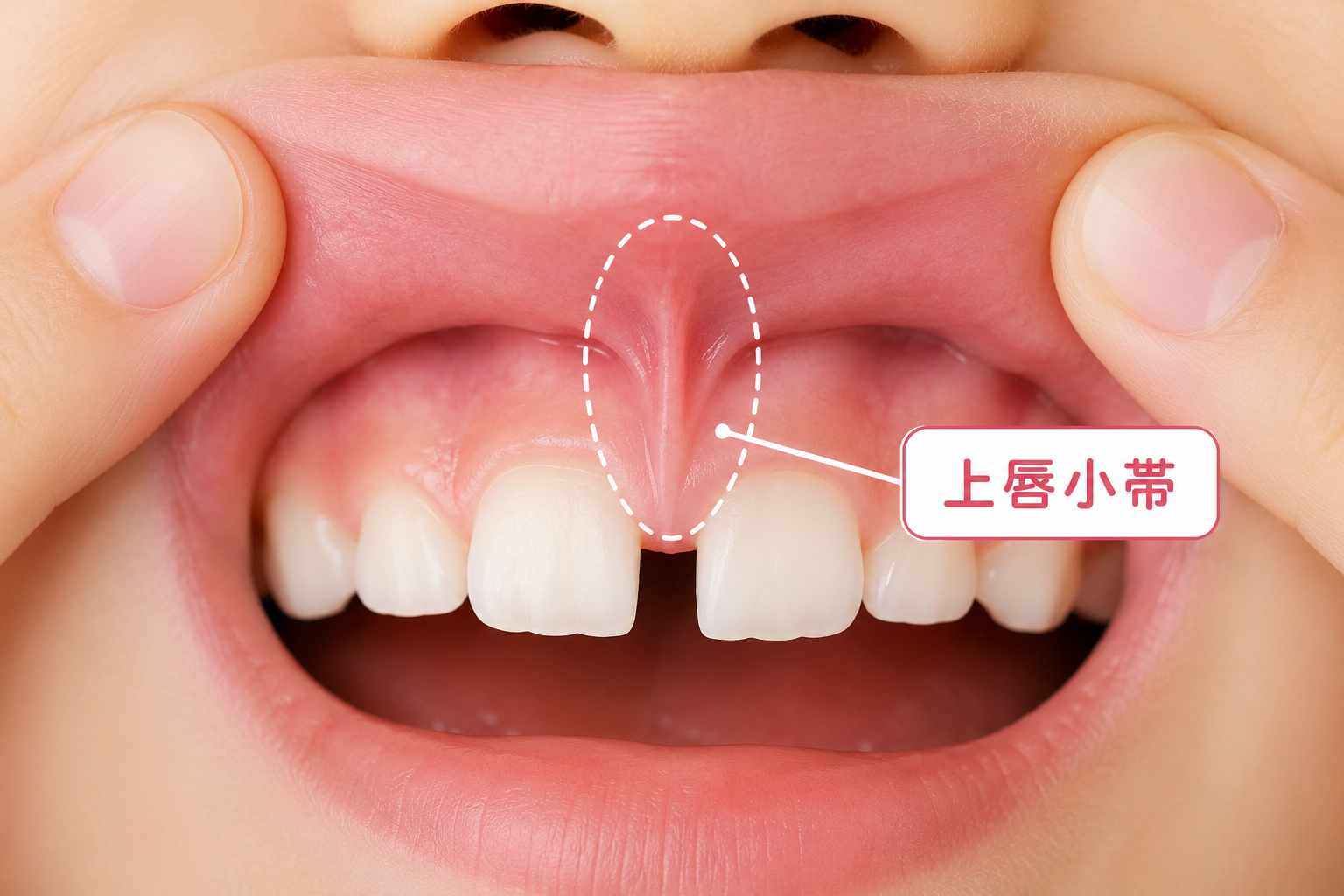 上唇小帯（じょうしんしょうたい）とは？切る必要があるの？お子さまの前歯のすき間との関係