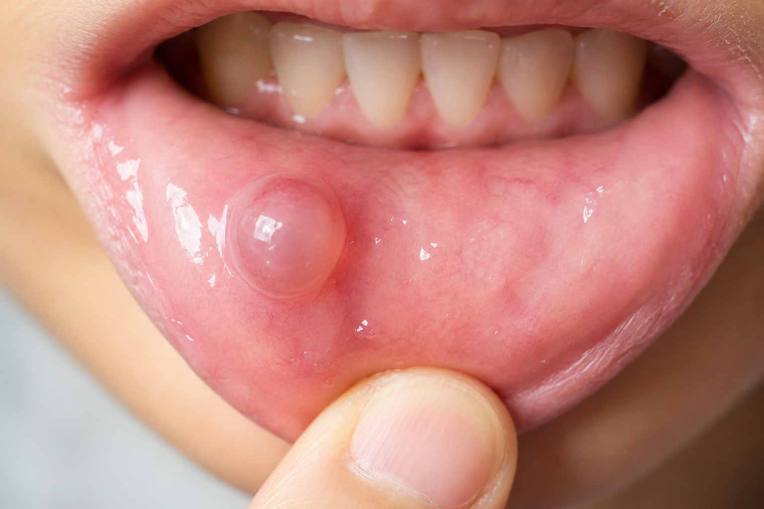 唇の内側にできる透明なふくらみ「粘液嚢胞」とは？原因や治療について解説
